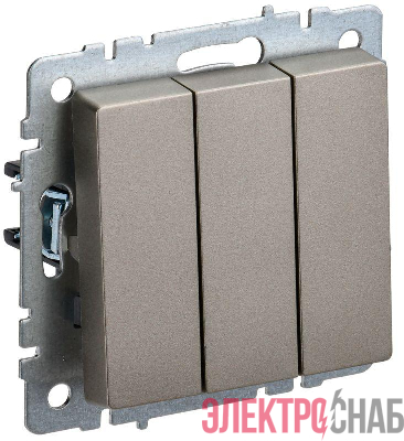 Выключатель 3-кл. СП BRITE ВС10-3-0-БрШ 10А механизм шампань IEK BR-V30-0-10-K37
