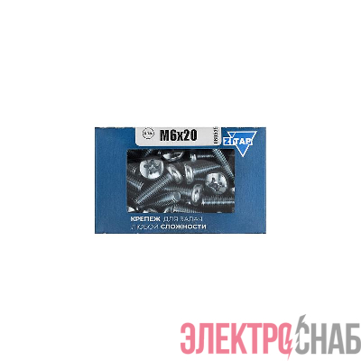 Винт с полукруглой головкой М6х20 DIN 7985 оцинк. (уп.70шт) Tech-Krep/Zitar 105226