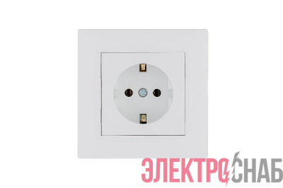 Розетка 1-м керамика Karea RIZZ с заземл. бел. Makel 88001008