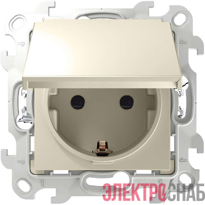 Розетка 1-м СП Simon 24 16А IP44 2P+E Push&Go механизм сл. кость Simon 2420448-031