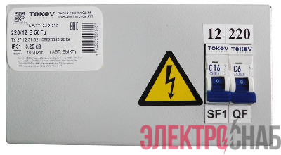 Ящик с понижающим трансформатором ЯТП 0.25 230/42 (2 авт. выкл.) IP31 TOKOV ELECTRIC TKE-TT12-42-250