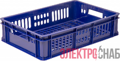 Ящик 600х400х150 с перфорацией  синий 418 418