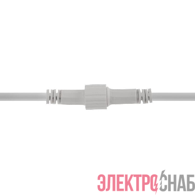 Коннектор с проводами папа-мама 2 pin бел. каучук Neon-Night 315-435