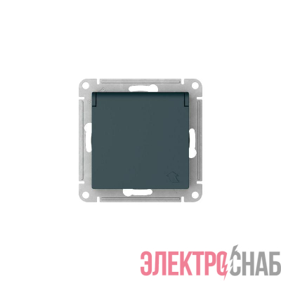 Розетка AtlasDesign 16А IP20 с заземл. защ. шторки с крышкой быстрозажим. клем. механизм изумруд SE ATN000846S