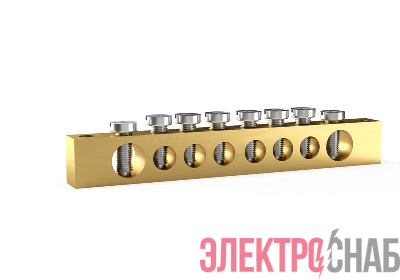 Шина PEN "земля-ноль" 6х9мм 8 отвер. латунь TOKOV ELECTRIC TKE-BSB-69-8-N/PEN