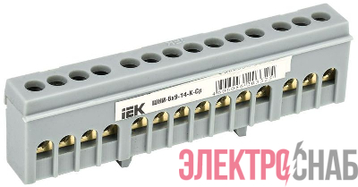 Шина L "фаза" в корп. изоляции на DIN-рейку ШНИ-6х9-14-К-Ср IEK YNN10-69-14KD-K02