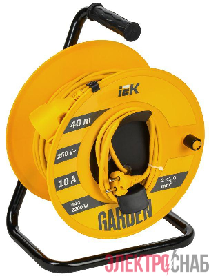 Удлинитель на катушке 1х40м Garden УК40 2P 2х1.0кв.мм IEK GD-KP50-10-01-40
