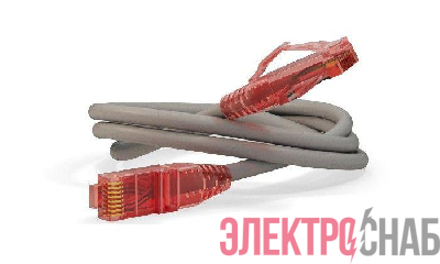 Патч-корд кат.5E U/UTP LSZH PC-LPM-UTP-RJ45-RJ45-C5e-5M-LSZH-GY 5 м. сер. Hyperline 42301