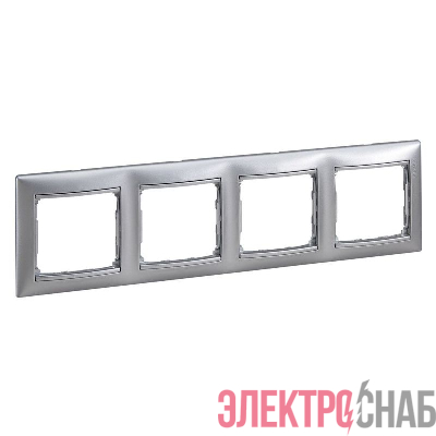 Рамка 4-м Valena горизонт. алюм. (DIY-упак.) IEK 694333