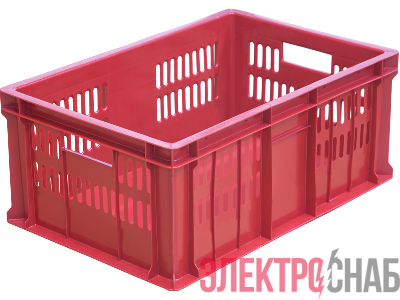 Ящик 600х400х250 дно сплошное, перфорированный  красный 201-1 201-1