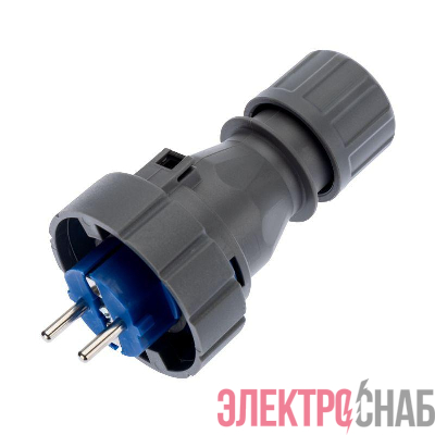 Вилка прямая влагозащищенная 2P+РE 16А IP68 Rexant 111-013