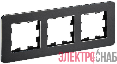 Рамка 3-м BRITE РУ-3-1-Бр метал. черн. RE IEK BR-M32-M-01-K02