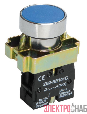 Кнопка LAY5-BA61 1НО без подсветки син. IEK BBT60-BA-K07