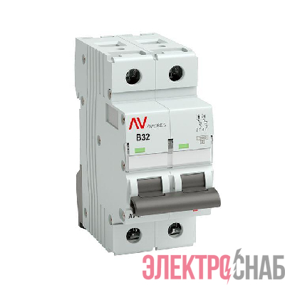 Выключатель автоматический модульный 2п B 32А 10кА AV-10 AVERES EKF mcb10-2-32B-av