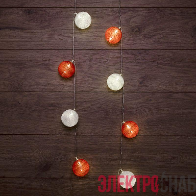 Гирлянда светодиодная "Тайские фонарики "Магия" 3.5м 20LED тепл. бел. 1Вт IP20 провод ПВХ прозр. элементы питания 2хAA (не в компл.) Neon-Night 303-088