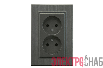 Розетка 2-я Karea LINE STAR без заземл. дым. металлик Makel 86050017