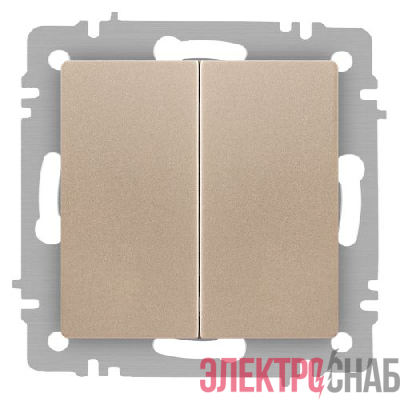 Выключатель 2-кл. СП Accent 6-104-04 10А IP20 250В AL/CU шампань Intro Б0063486