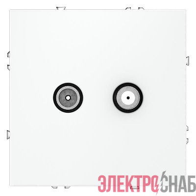 Розетка телевизионная оконечная TV + SAT 2-м СП S70 механизм бел. матов. Voltum VLS060402