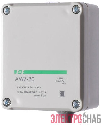 Фотореле AWZ-30 30А 13 IP65 встроенный фотодатчик монтаж на поверх. F&F EA01.001.004