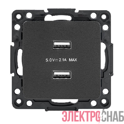 Розетка USB 2-м Стокгольм 2.1А механизм черн. PROxima EKF EZR16-028-10-2USB