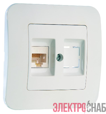 Розетка компьютерная кат.5E+гнездо Makel 55035