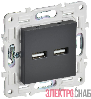 Розетка USB A+A 3.1А SKANDY SK-R15T титан IEK SK-U21-D31-K48