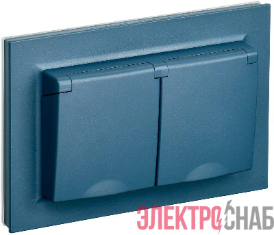 Розетка 2-м СП BRITE РСбш12-3-44-БрМ 16А IP44 в сборе с заземл. защ. шторки с крышкой маренго IEK BR-R26-16-44-K35-F