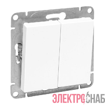 Выключатель кнопочный 2-кл. СП Эпика механизм бел. EKF UP1-SWW-23