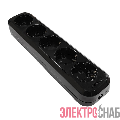 Колодка удлинителя 5-м с заземл. АБС-пластик черн. UNIVersal 2238