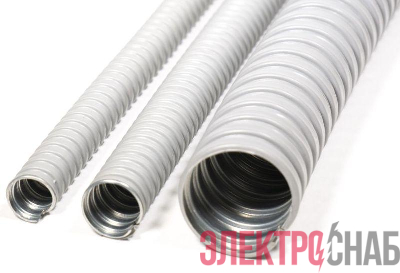 Металлорукав в ПВХ изоляции МРПИ НГ 15 d15мм без протяжки сер. (уп.50м) ГОФРОМАТИК zeta41911