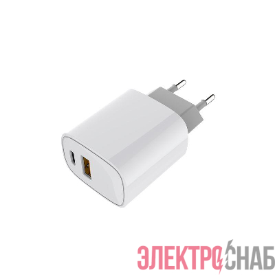 Устройство зарядное сетевое с двумя портами USB-A + USB-C 20Вт Rexant 18-2207