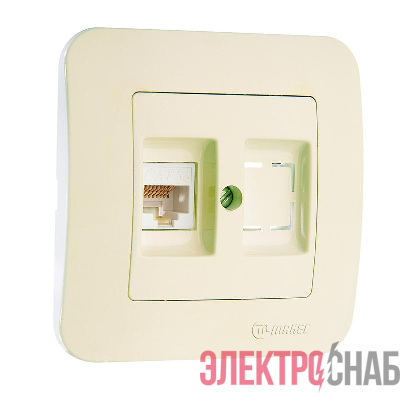 Розетка компьютерная кат.5E+гнездо Makel 55235