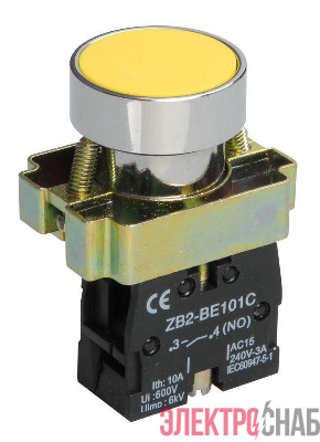 Кнопка LAY5-BA51 1НО без подсветки желт. IEK BBT60-BA-K05