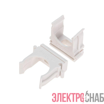 Держатель для труб (клипса) d20мм бел. (уп.100шт) Rexant 28-0120-6