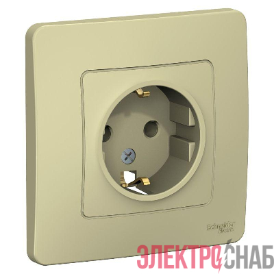 Розетка 1-м СП Blanca 16А IP20 250В с заземл. без защ. шторок беж. SE BLNRS001017