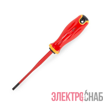 Отвертка диэлектрическая шлицевая 4.0х100 СЛИМ КВТ 103003
