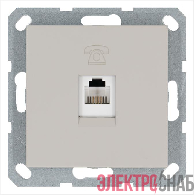 Розетка телефонная 1-м RJ11 механизм тауп JasmartG6101T