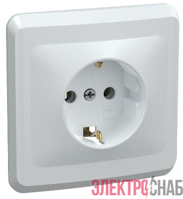 Розетка 1-м СП Вега РС10-3-ВБ с заземл. контактом без защ. штор 16А бел. GENERICA ERV11-K01-16-DM