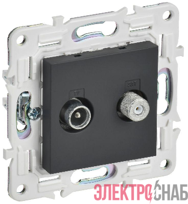 Розетка двойная TV+SAT SKANDY SK-A13G графит IEK SK-AF20-O-K53