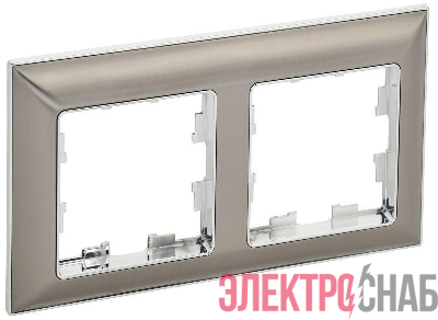 Рамка 2-м BRITE РУ-2-Бр хром/никель IEK BR-M22-12-4-K23
