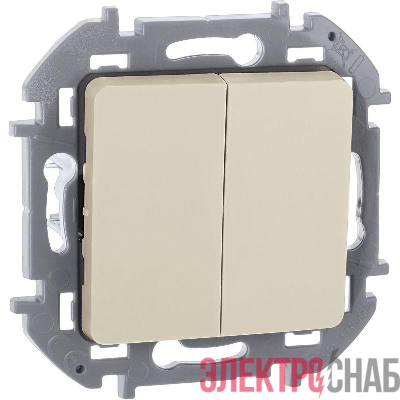Выключатель 2-кл. Inspiria 10А IP20 250В 10AX механизм сл. кость IEK 673621