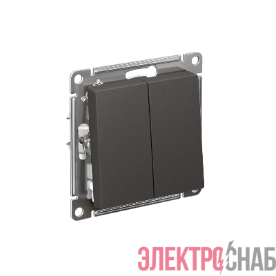 Переключатель перекрестный 2-кл. AtlasDesign 2хсх.7 10АХ механизм базальт SE ATN001473