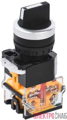 Переключатель D8-11X22 на 2 полож. 1НО+1НЗ черн. IEK BSW30-11X22-3-24-2-K02