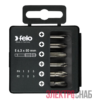 Набор бит PZ/PH Industrial 50мм (уп.6шт) Felo 03291516