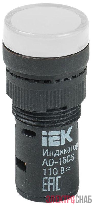 Лампа светосигнальная AD16DS d16мм 110В AC/DC бел. KARAT IEK BLS10-ADDS-110-K01-16