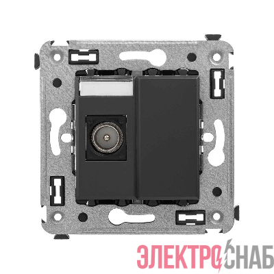 Розетка телевизионная одиночная TV 1-м СП Avanti "Черный матовый" DKC 4412503