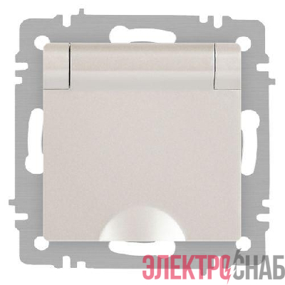 Розетка 1-м СП Accent 6-203-06 16А IP20 250В 2P+E Schuko с крышкой AL/CU перламутр. Intro Б0063429