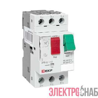 Выключатель автоматический для защиты двигателя АПД-32 1.0-1.6А EKF apd-me-1.6