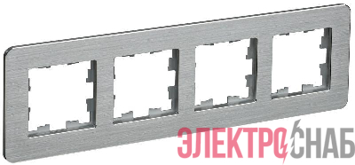 Рамка 4-м BRITE РУ-4-1-Бр метал. алюм. RE AL IEK BR-M42-M-21-K47