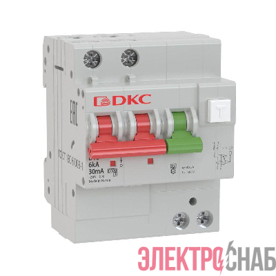 Выключатель автоматический дифференциального тока 2п (1P+N) C 10А 30мА тип A 6кА MDV63 YON MDV63-22C10-A